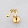 SONG MUSIC NOTE CZ NOTE THREADLESS (PUSH IN) 316L SURGICAL STEEL LABRET SET